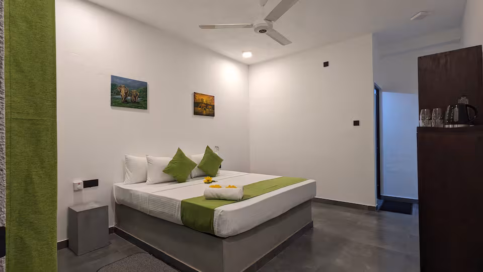 Mayon Beach Villa Green bedroom wide view 5